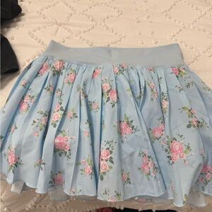 Altar'd State Light Blue Floral Skater Skirt